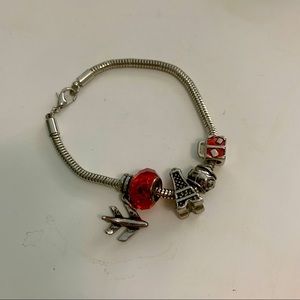 Travel theme bracelet